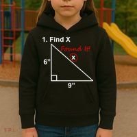 Find X Found It Funny Math School Kids Hoodie thumb 3