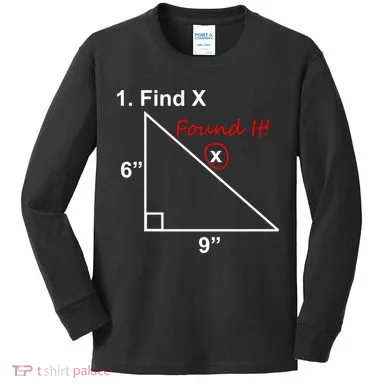 Find X Found It Funny Math School Kids Long Sleeve Shirt