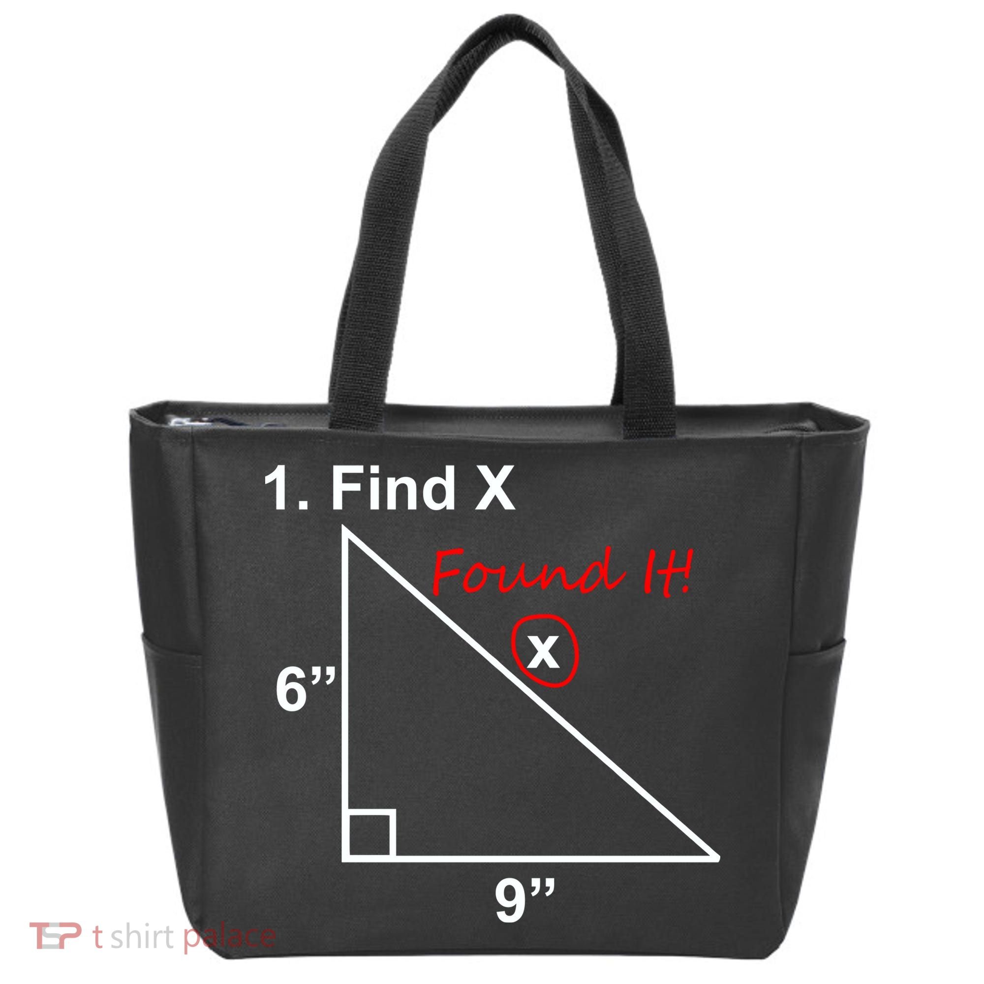 Find X Found It Funny Math School Tote Bag