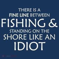Fine Line Between Fishing And Idiots Women's T-Shirt thumb 6