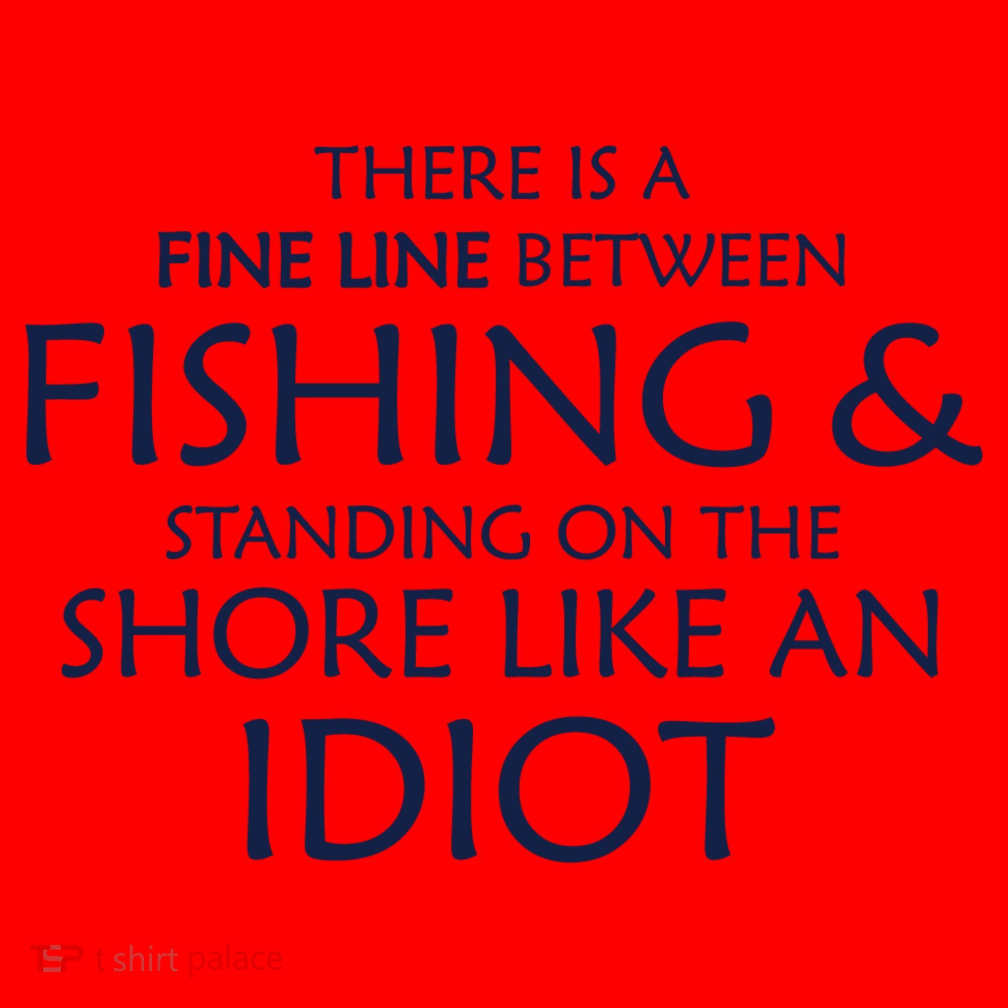 Fine Line Between Fishing And Idiots Santa Hat