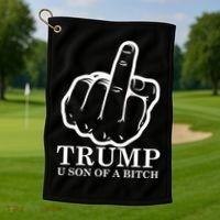 Finger Trump U Son of a B Golf Towel thumb 1