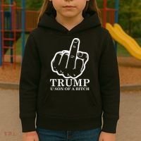 Finger Trump U Son of a B Kids Hoodie thumb 3