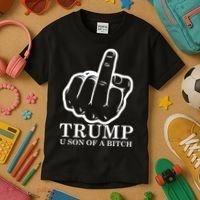 Finger Trump U Son of a B Kids T-Shirt thumb 3