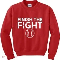 Finish The Fight Washington Baseball Kids Sweatshirt thumb 0