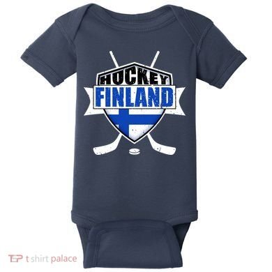 Finland Hockey Team Shield Baby Bodysuit