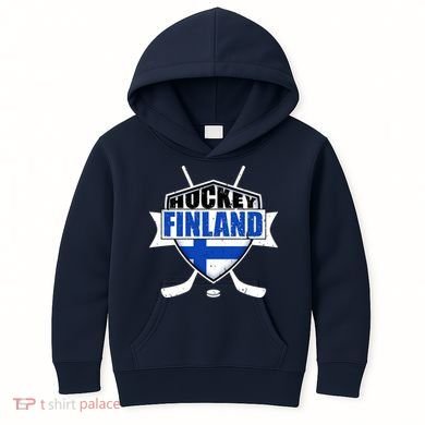 Finland Hockey Team Shield Kids Hoodie