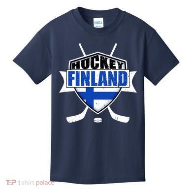 Finland Hockey Team Shield Kids T-Shirt