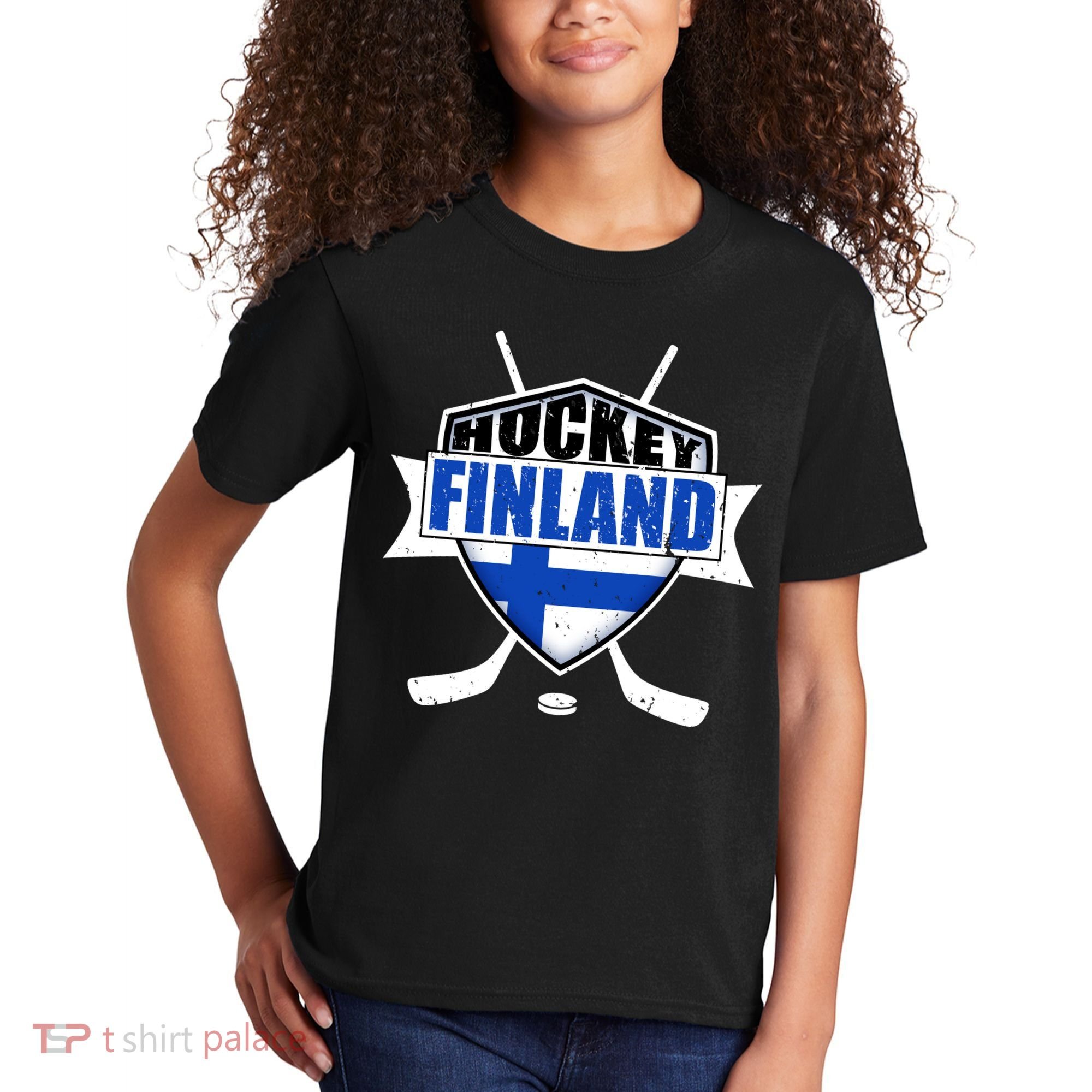 Finland Hockey Team Shield Kids T-Shirt