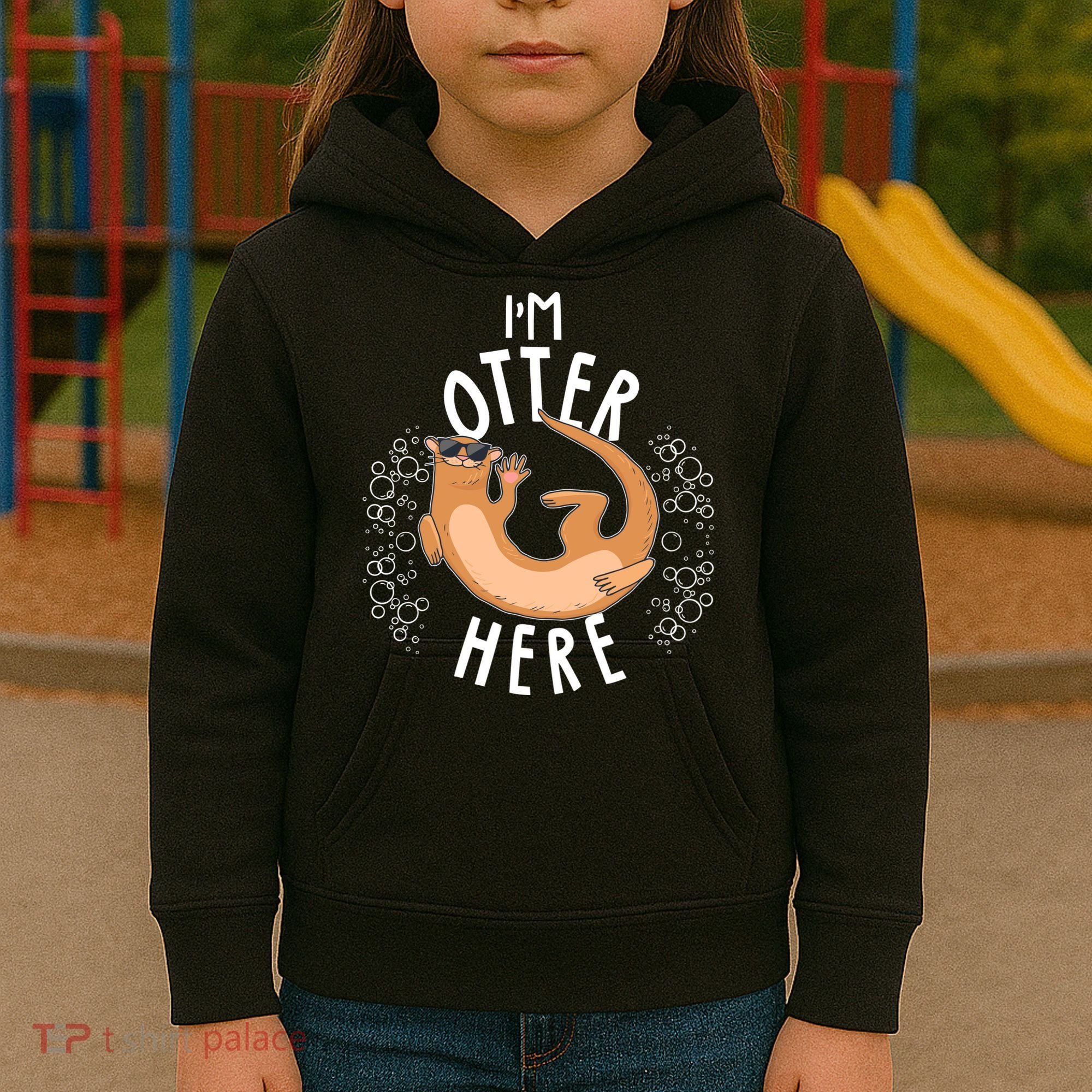 Funny I'm Otter Here Kids Hoodie
