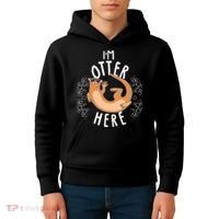 Funny I'm Otter Here Kids Hoodie thumb 4