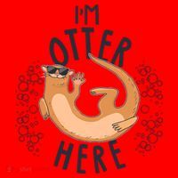 Funny I'm Otter Here Santa Hat thumb 1