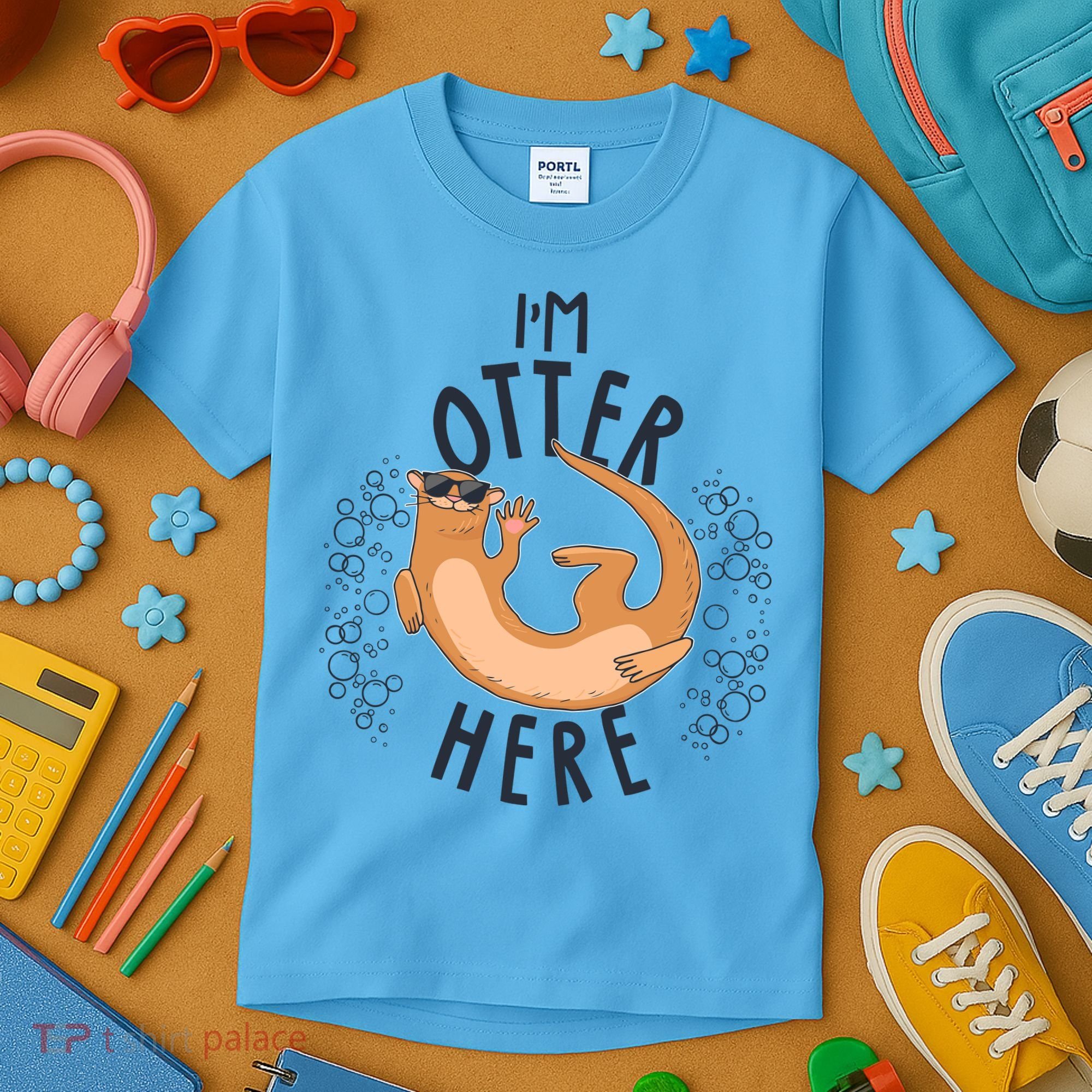 Funny I'm Otter Here Kids T-Shirt