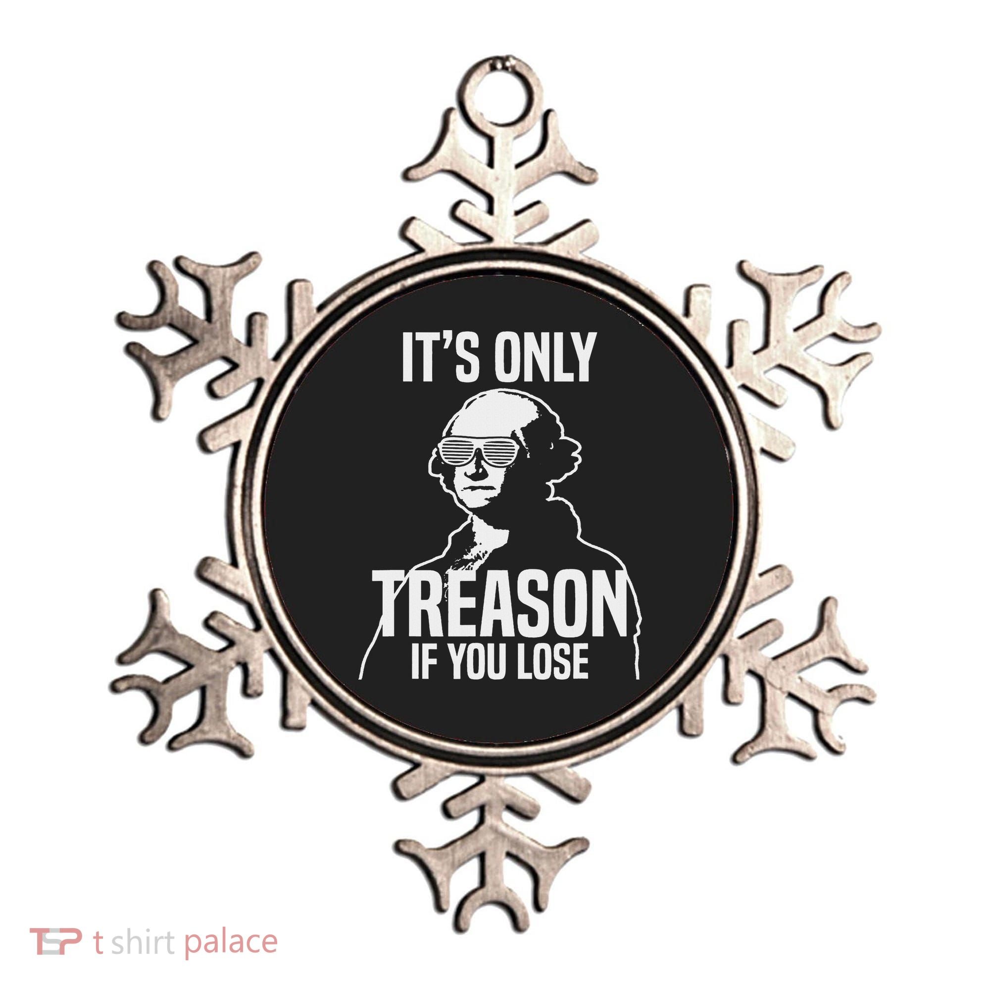 Funny It's Only Treason If You Lose George Washington Nerd Ornament