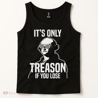 Funny It's Only Treason If You Lose George Washington Nerd Tank Top thumb 2