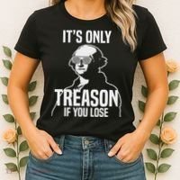 Funny It's Only Treason If You Lose George Washington Nerd Women's T-Shirt thumb 2