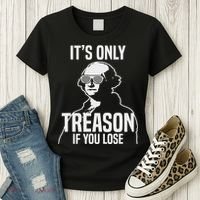 Funny It's Only Treason If You Lose George Washington Nerd Women's T-Shirt thumb 3