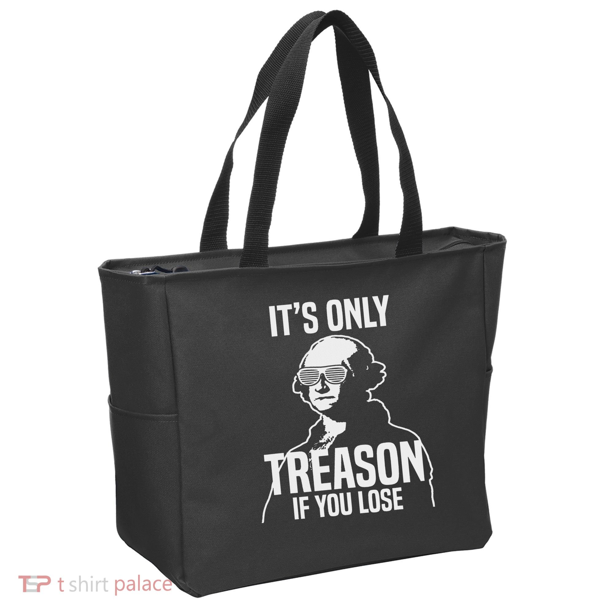 Funny It's Only Treason If You Lose George Washington Nerd Tote Bag