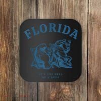 Florida ItS One Hell Of A Drug Funny Crocodile And Manatees Coaster thumb 0