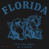 Florida ItS One Hell Of A Drug Funny Crocodile And Manatees Coaster thumb 2