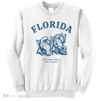 Florida ItS One Hell Of A Drug Funny Crocodile And Manatees Sweatshirt thumb 0
