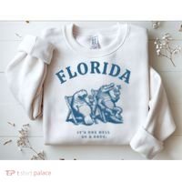 Florida ItS One Hell Of A Drug Funny Crocodile And Manatees Sweatshirt thumb 2