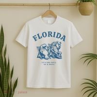 Florida ItS One Hell Of A Drug Funny Crocodile And Manatees T-Shirt thumb 2