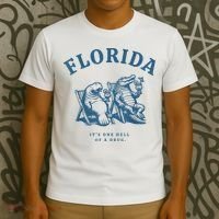 Florida ItS One Hell Of A Drug Funny Crocodile And Manatees T-Shirt thumb 3