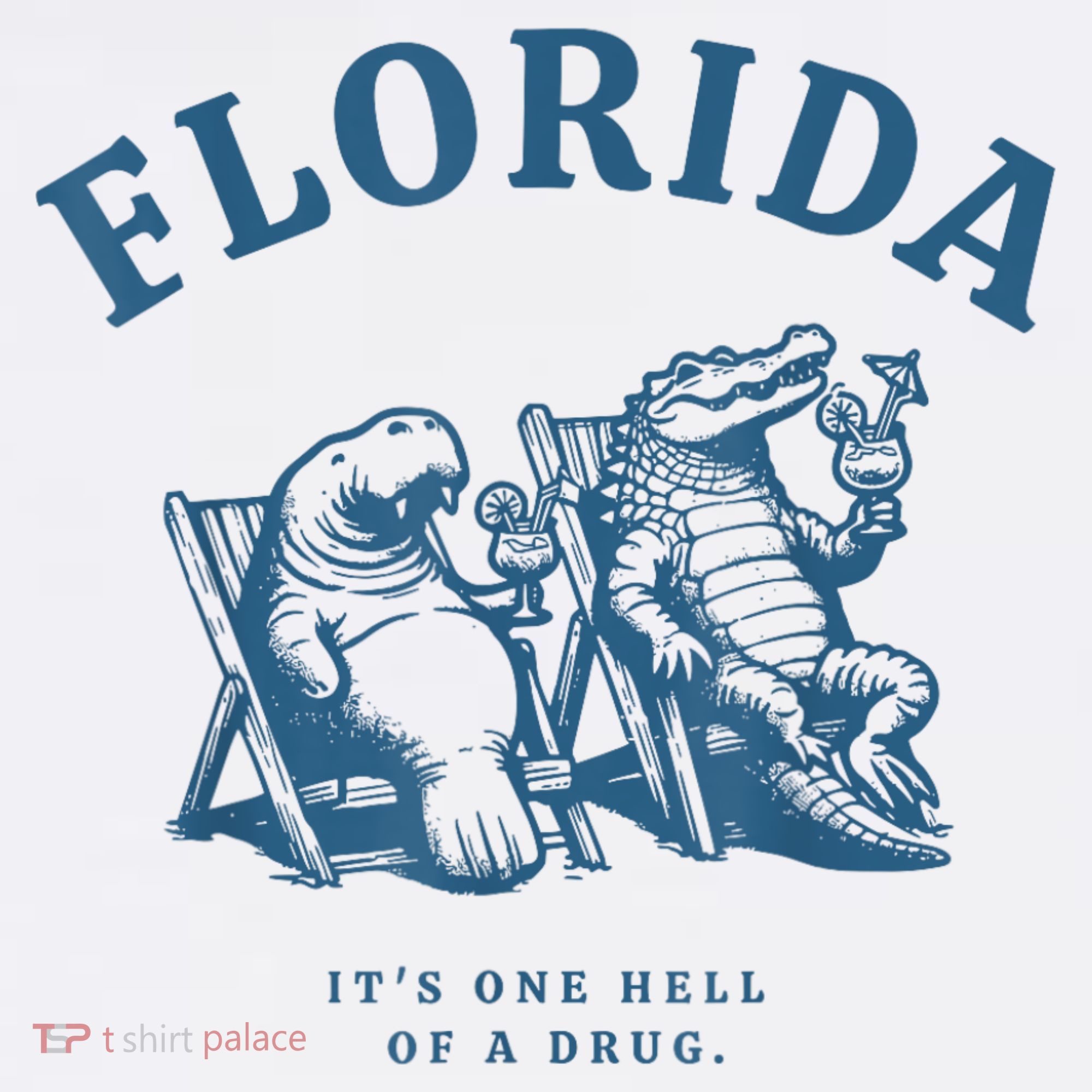 Florida ItS One Hell Of A Drug Funny Crocodile And Manatees T-Shirt