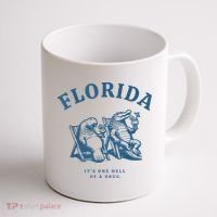 Florida ItS One Hell Of A Drug Funny Crocodile And Manatees Coffee Mug thumb 1