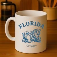 Florida ItS One Hell Of A Drug Funny Crocodile And Manatees Coffee Mug thumb 4