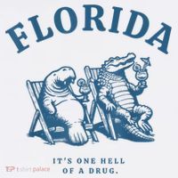 Florida ItS One Hell Of A Drug Funny Crocodile And Manatees Women's Hoodie thumb 2