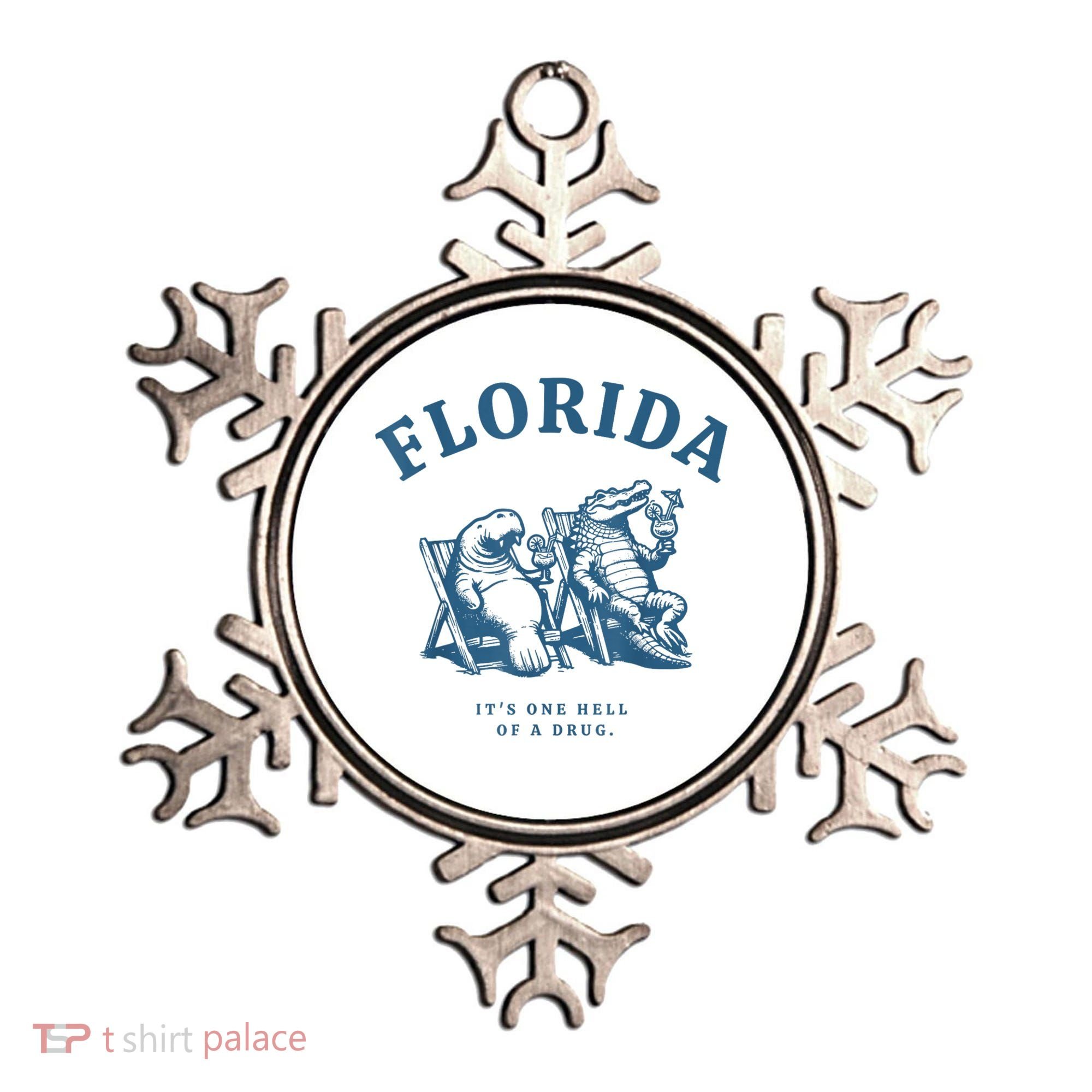 Florida ItS One Hell Of A Drug Funny Crocodile And Manatees Ornament