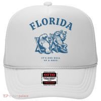 Florida ItS One Hell Of A Drug Funny Crocodile And Manatees Hat thumb 0