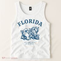 Florida ItS One Hell Of A Drug Funny Crocodile And Manatees Tank Top thumb 2