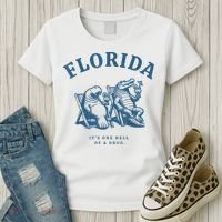 Florida ItS One Hell Of A Drug Funny Crocodile And Manatees Women's T-Shirt thumb 3