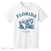 Florida ItS One Hell Of A Drug Funny Crocodile And Manatees Kids T-Shirt thumb 0