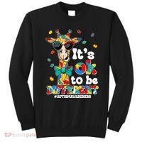 Funny ItS Ok To Be Different Autism Awareness Giraffe Sweatshirt thumb 0