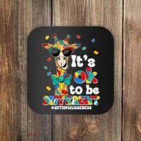 Funny ItS Ok To Be Different Autism Awareness Giraffe Coaster thumb 0