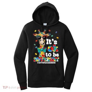 Funny ItS Ok To Be Different Autism Awareness Giraffe Women's Hoodie
