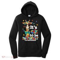 Funny ItS Ok To Be Different Autism Awareness Giraffe Women's Hoodie thumb 0