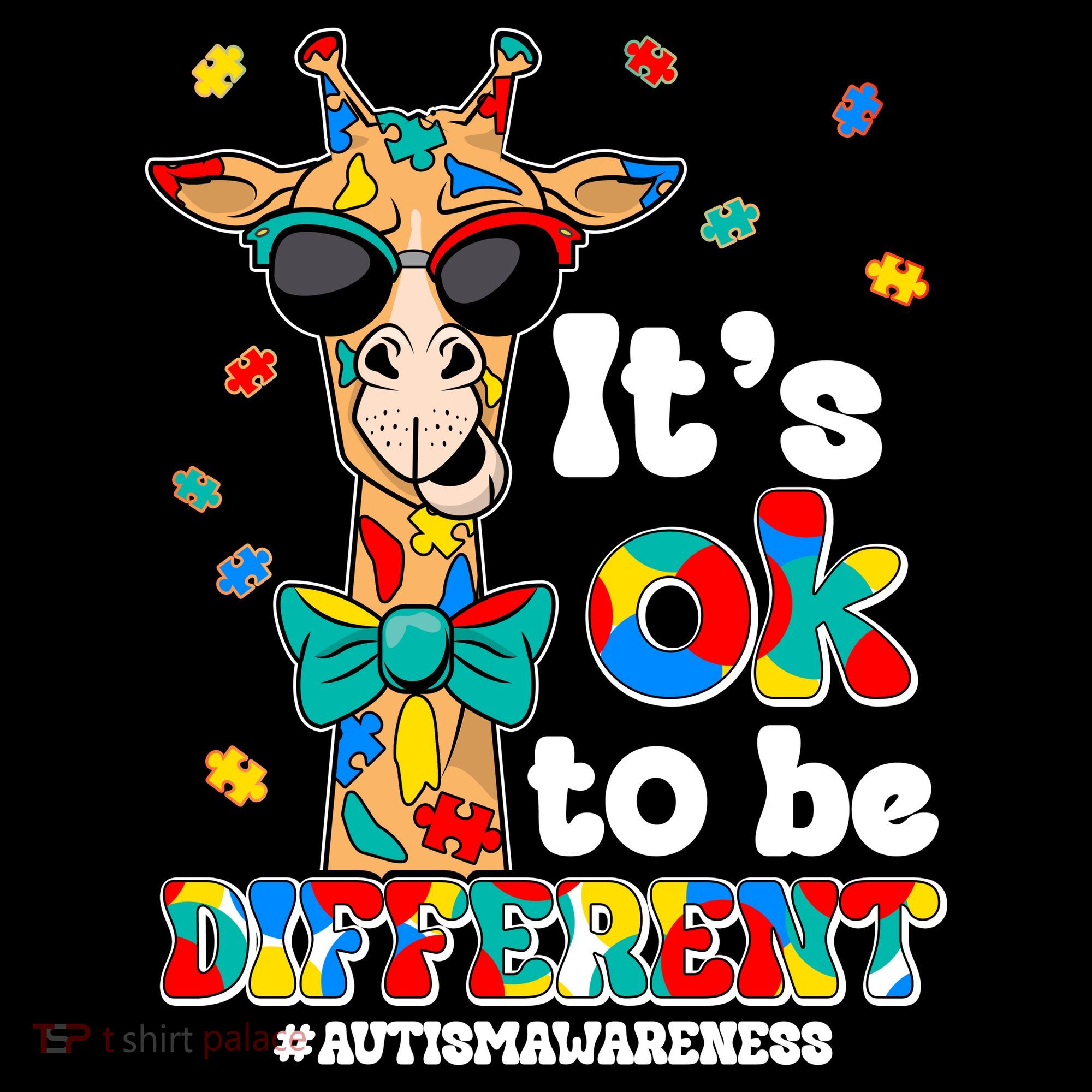 Funny ItS Ok To Be Different Autism Awareness Giraffe Women's Hoodie