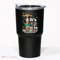 Funny ItS Ok To Be Different Autism Awareness Giraffe Tumbler thumb 0