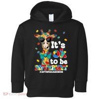Funny ItS Ok To Be Different Autism Awareness Giraffe Toddler Hoodie thumb 0