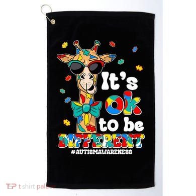 Funny ItS Ok To Be Different Autism Awareness Giraffe Golf Towel