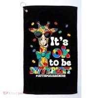 Funny ItS Ok To Be Different Autism Awareness Giraffe Golf Towel thumb 0
