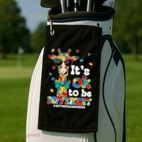 Funny ItS Ok To Be Different Autism Awareness Giraffe Golf Towel thumb 2