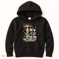 Funny ItS Ok To Be Different Autism Awareness Giraffe Kids Hoodie thumb 0