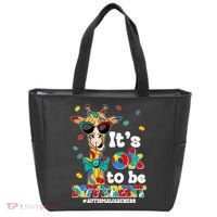 Funny ItS Ok To Be Different Autism Awareness Giraffe Tote Bag thumb 0
