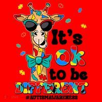 Funny ItS Ok To Be Different Autism Awareness Giraffe Santa Hat thumb 1